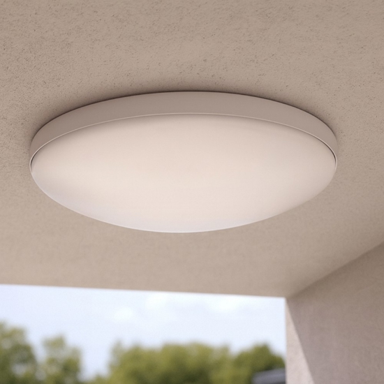 Ideal lux mib pl round plafoniera da esterno tonda led 3000k bianca ip65