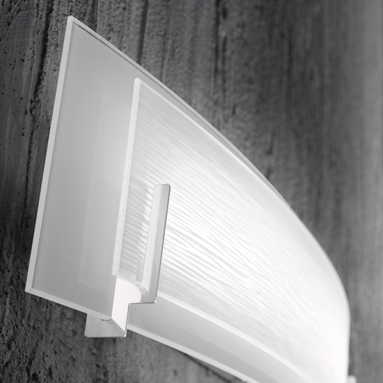 Applique led 12w 3000k moderno vetro curvo overlap perenz illuminazione