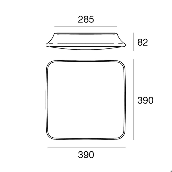 Linea light mywhite q plafoniera da esterno led 16w 3000k quadrata bianca ip65