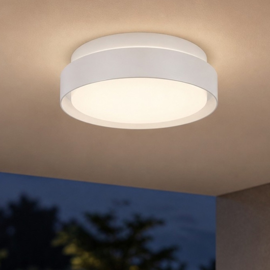 Plafoniere da esterno bianca tonda moderna led 20w 3000k