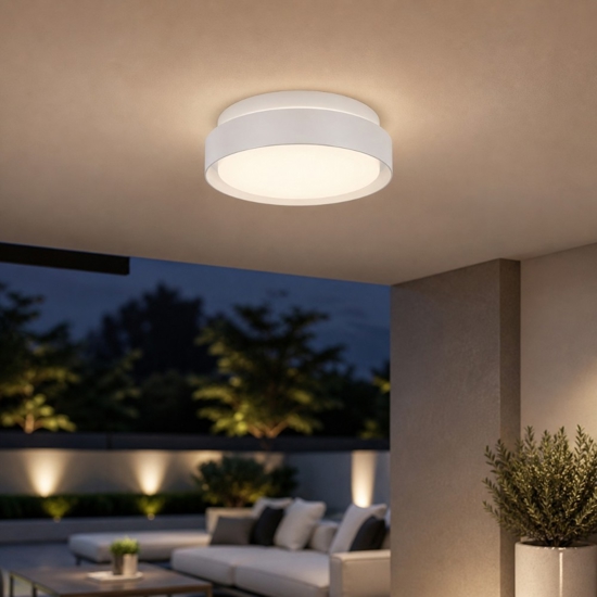 Plafoniere da esterno bianca tonda moderna led 20w 3000k