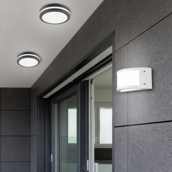 Plafoniera rotonda per esterno moderna antracite 11w 3000k