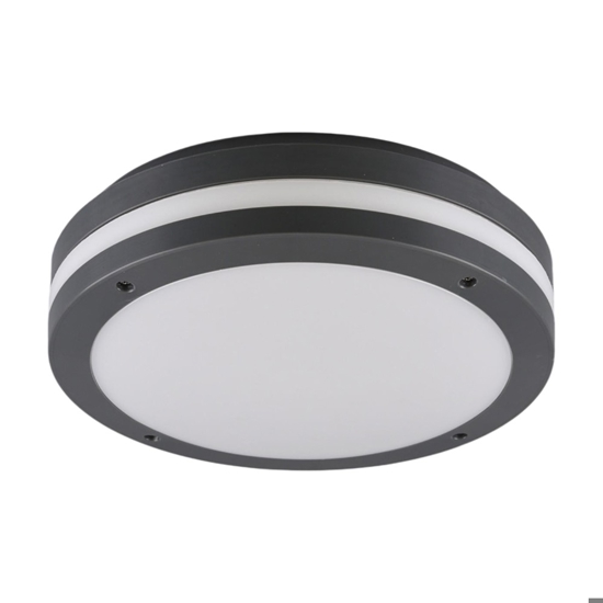 Plafoniera rotonda per esterno moderna antracite 11w 3000k