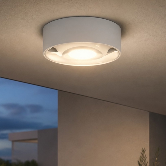 Perenz fanale plafoniera da esterno bianca led 3000k ip65