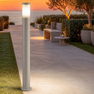 Lampione bianco da giardino moderno paletto 80cm ip65