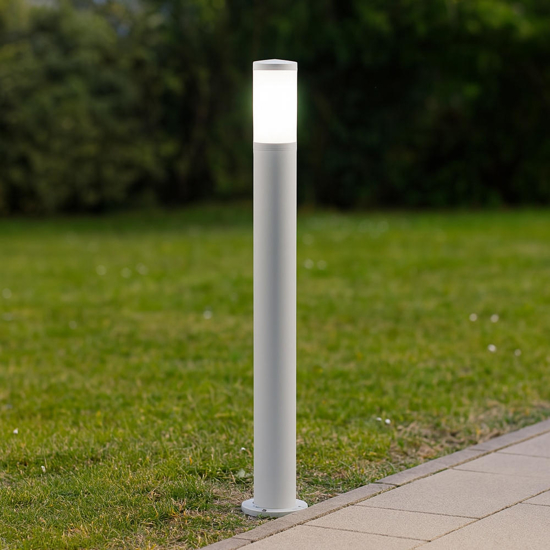 Lampione bianco da giardino moderno paletto 80cm ip65