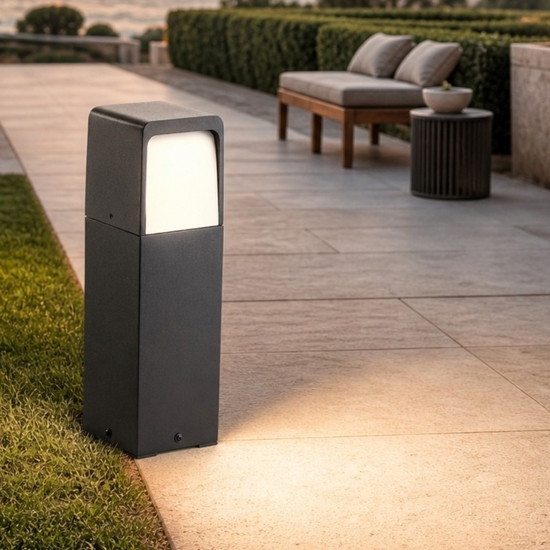 Lampioncino da giardino moderno grafite 30cm led 13w 4000k ip65