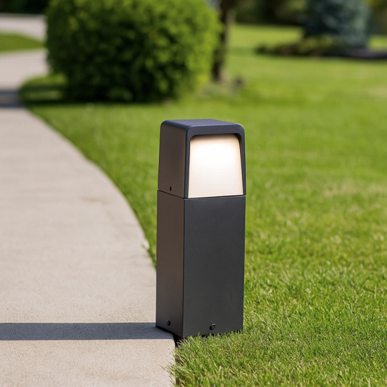 Lampioncino da giardino moderno grafite 30cm led 13w 4000k ip65