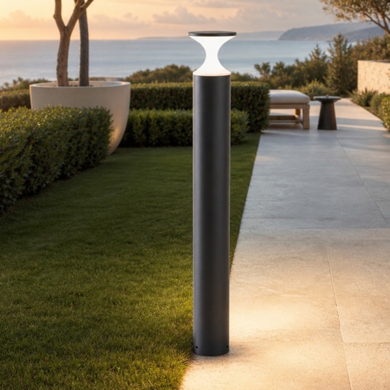 Lampione grafite per giardino led 13w 4000k design moderno