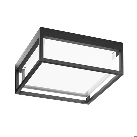 Plafoniera per esterno moderna gea luce ip65 antracite led cct