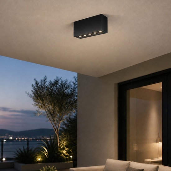 Maytoni ares plafoniera da esterno rettangolare led 3000k ip54