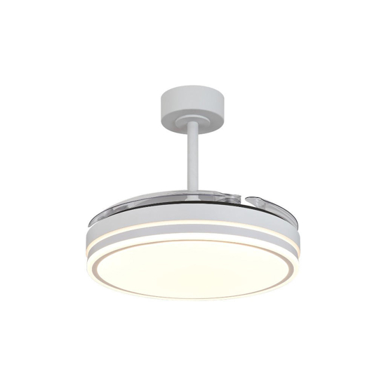 Ventilatore da soffitto 13-20mq pale retrattili bianco  led con telecomando