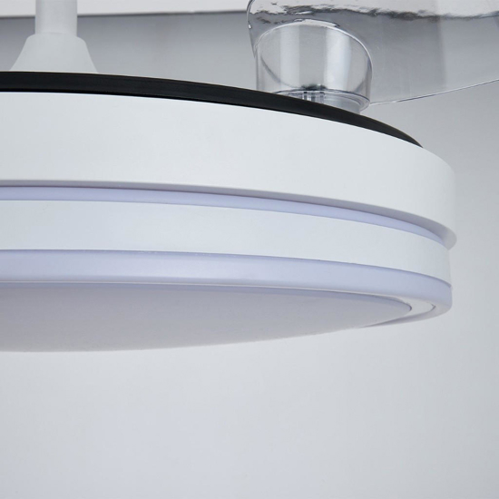 Ventilatore da soffitto 13-20mq pale retrattili bianco  led con telecomando