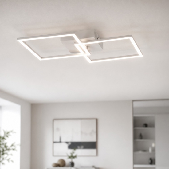 Plafoniera moderna da salotto led 4000k orientabile bianca