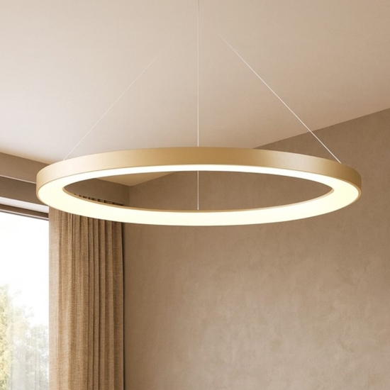 Lampadario led 75w moderno cerchio oro 90cm da 2700k a 5000k con telecomando