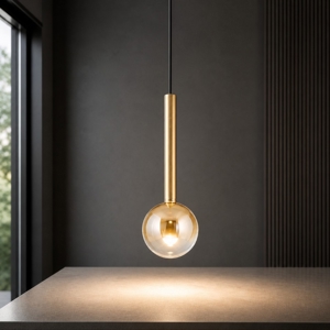 Ondaluce lampada a sospensione aura vetro oro led 3000k