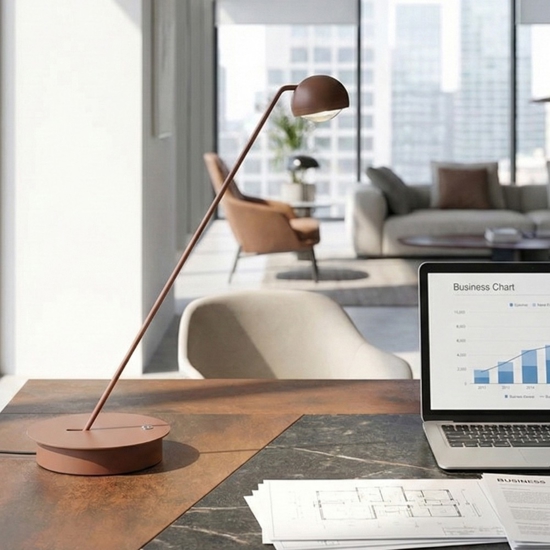 Lampada da scrivania design moderna terracotta lyra perenz led cct