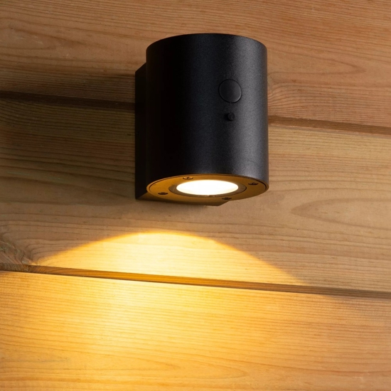 Applique led nero da esterno con luce solare movimento crepuscolare ip65