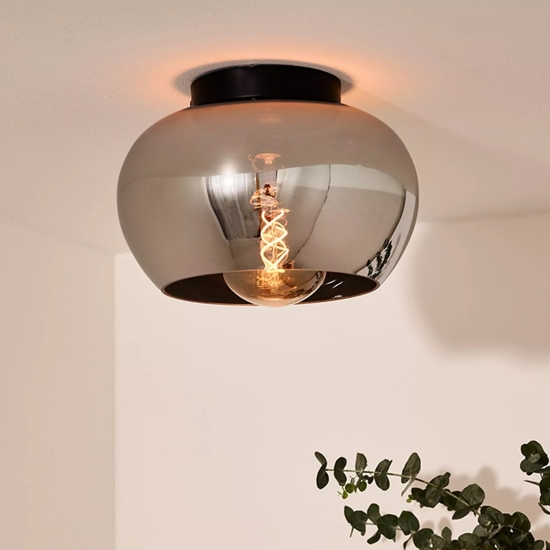 Plafoniera di vetro fume da soffitto moderna