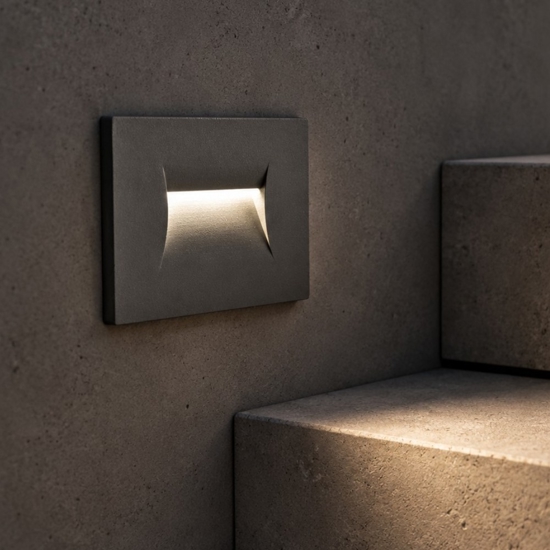 Segnapasso da incasso per esterno led 3w 3000k  antracite isyluce