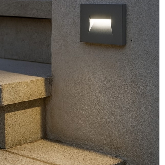 Segnapasso da incasso per esterno led 3w 3000k  antracite isyluce