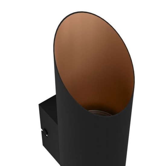 Applique da esterno led 3000k ip44 nero e rame doppio fascio