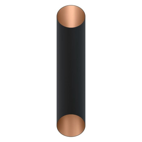 Applique da esterno led 3000k ip44 nero e rame doppio fascio