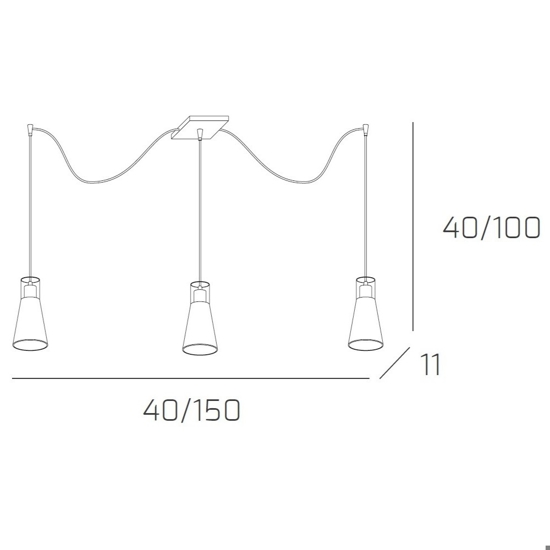 Toplight cone lampadario per isola cucina 3 luci