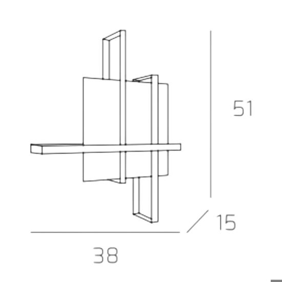 Plafoniera design moderna small nero top light cross rettangolare