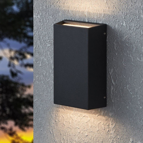 Applique da esterno alluminio nero ip65 led cct doppio fascio luminoso