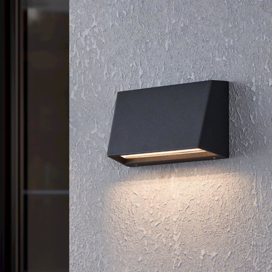 Applique da esterno rettangolare nera ip65 led cct