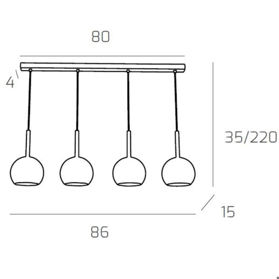 Lampadario moderno per sfere vetro ambra oro cromo trasparente