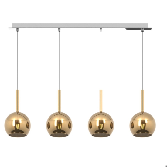 Lampadario moderno vetri oro per soggiorno