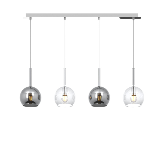 Lampadario per isola cucina vetri cromo trasparente