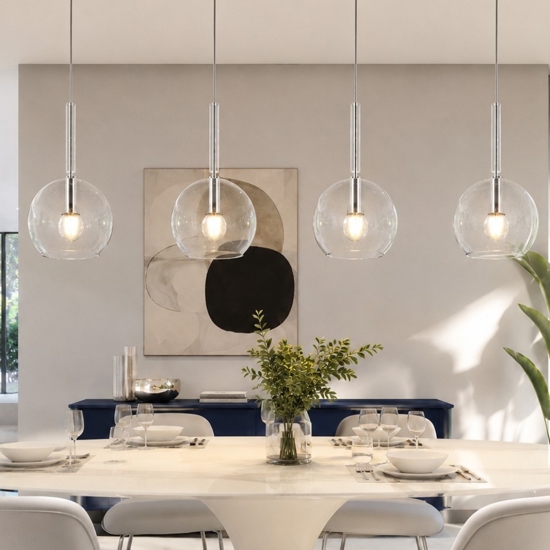 Top light lampadario per cucina vetri trasparenti