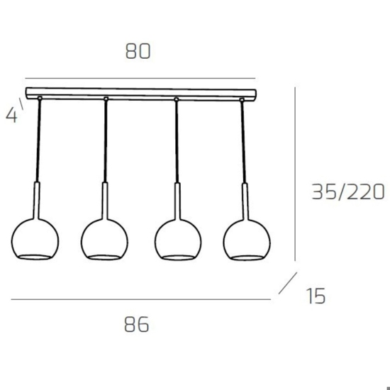 Top light lampadario per cucina vetri trasparenti