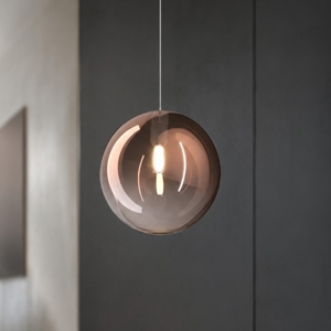 Toplight eclipse lampada a sospensione sfera vetro rame trasparente