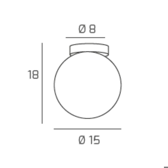 Plafoniera moderna toplight eclipse sfera vetro ambra