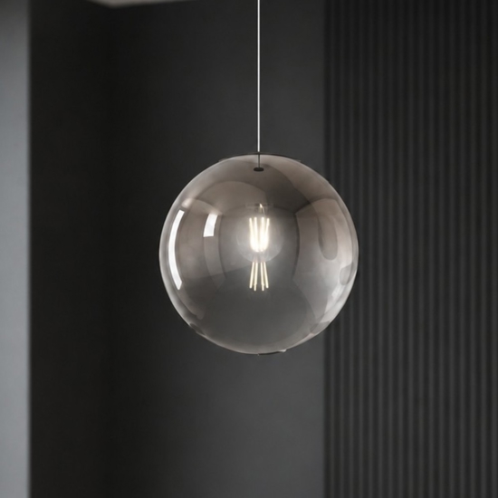 Lampada boccia a sospensione toplight vetro bronzo trasparente 25cm