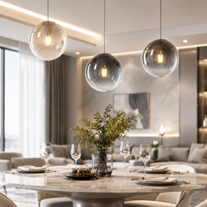 Lampadario toplight per isola cucina sfere vetro multicolor
