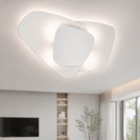Plafoniera design moderna vetri bianchi top light strategy