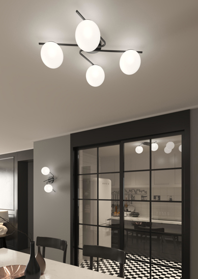 Plafoniera moderna nera per cucina top light holly