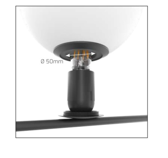 Plafoniera moderna nera per cucina top light holly
