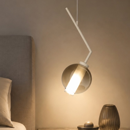 Applique camera da letto pendente sabbia vetro fume top light v line