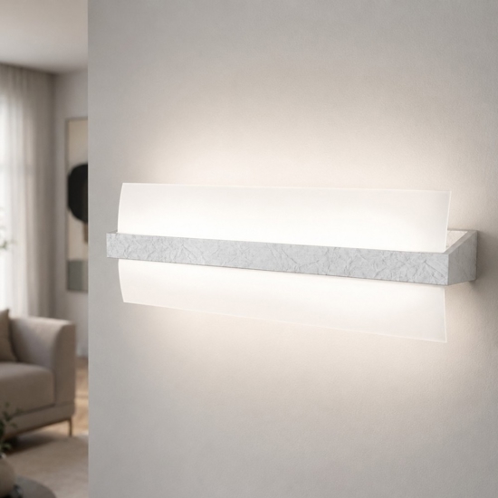Applique da parete legno argento top light wood