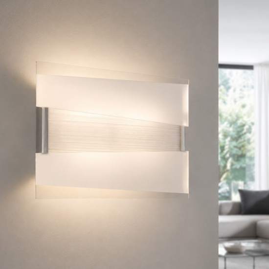 Applique da parete vetro bianco rettangolare