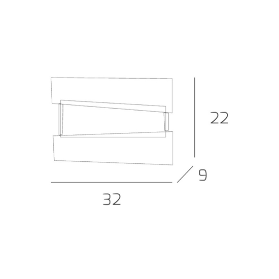 Applique da parete vetro bianco rettangolare