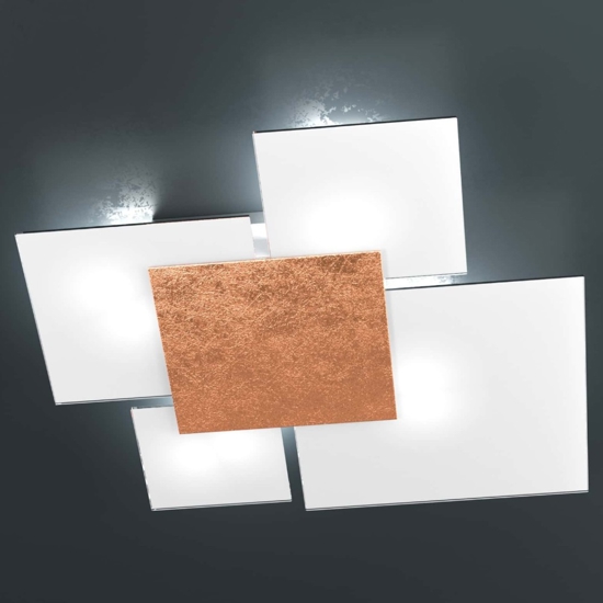 Toplight upgrade plafoniera per camera da letto placca foglia rame
