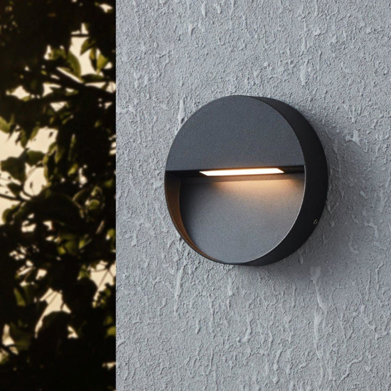 Applique da esterno tonda nera led cct ip65