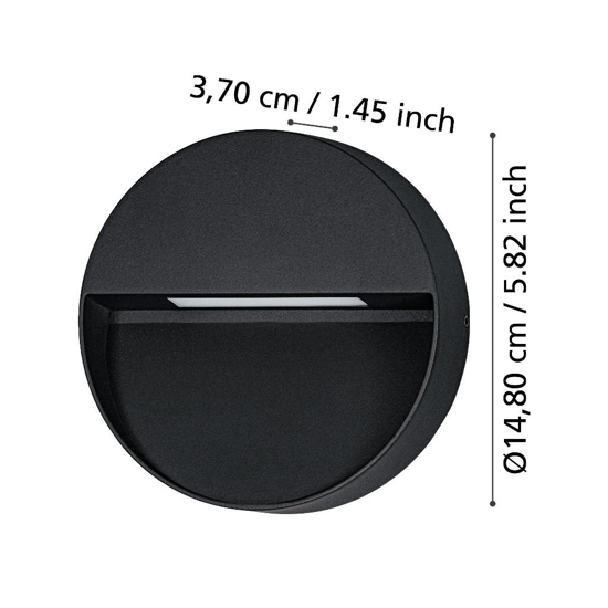 Applique da esterno tonda nera led cct ip65